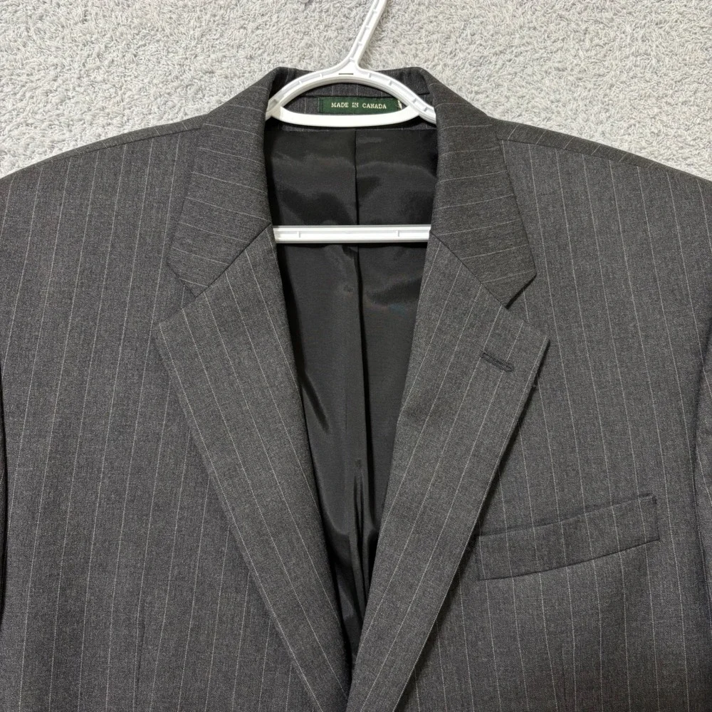 Lauren Ralph Lauren Gray Pinstripe Wool Blazer 43R Business Interview Sport Coat